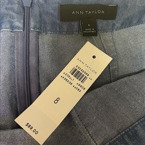 NWT Ann Taylor Blue Skirt With Ribbon Detail Size 8